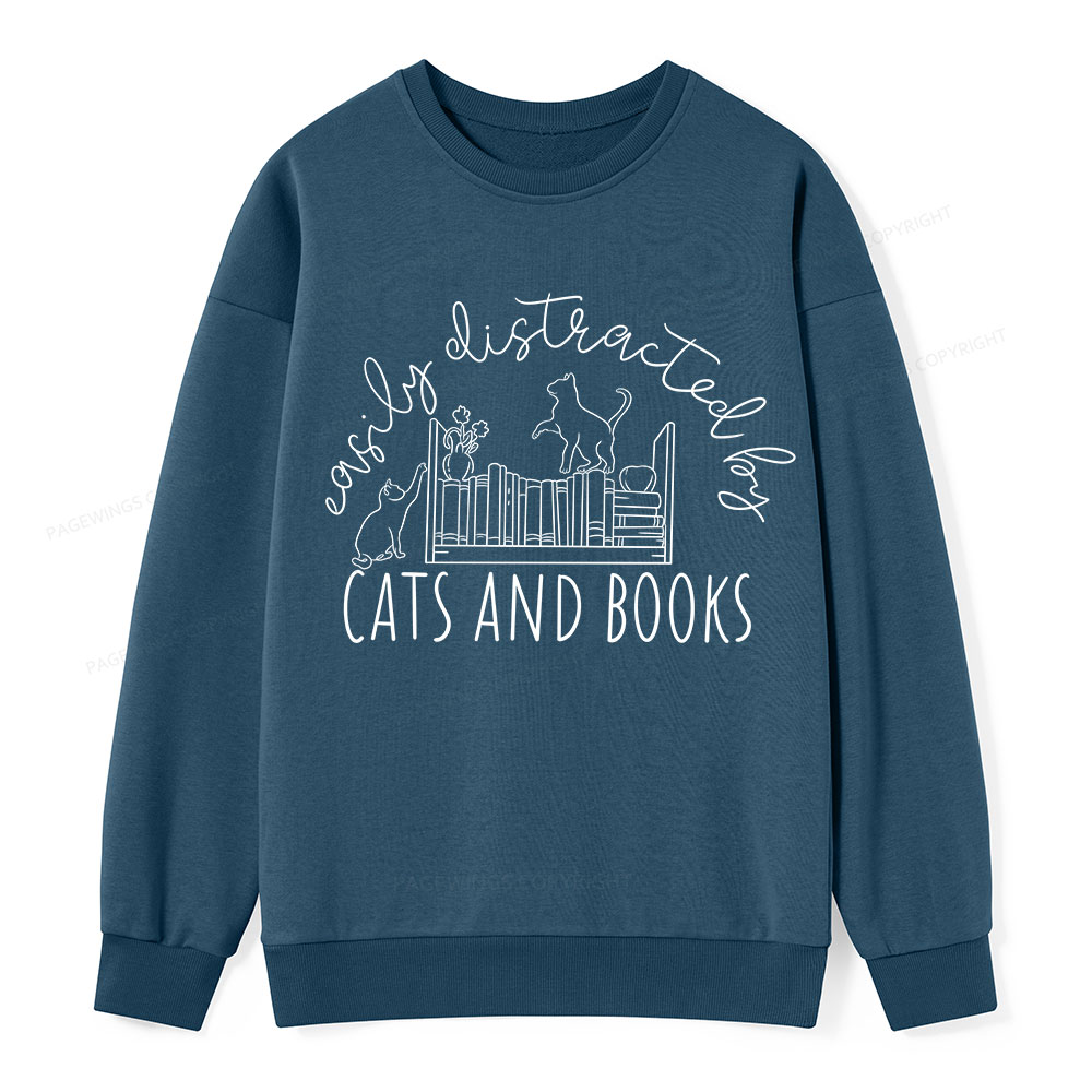Pagewing Cute Cats And Books  Unisex Classic Sweatshirt