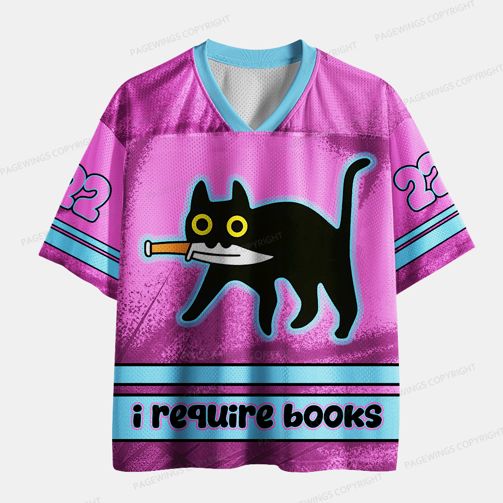 Pagewings I Require Books Unisex Mesh Jersey