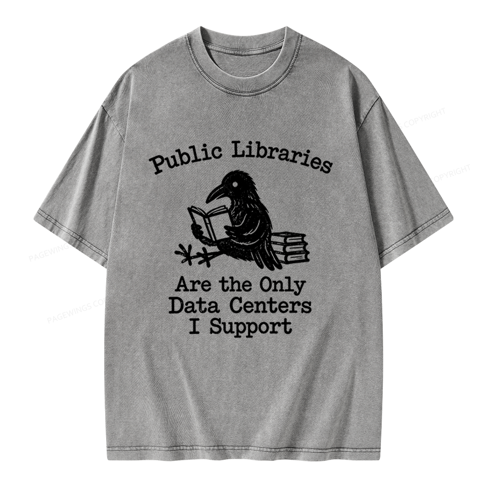 Pagewings Public Library Unisex Washed T-shirt