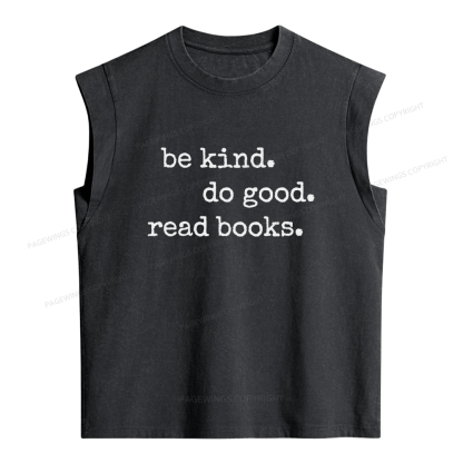Pagewings Read Books Be Kind Women's Washed Tank Top