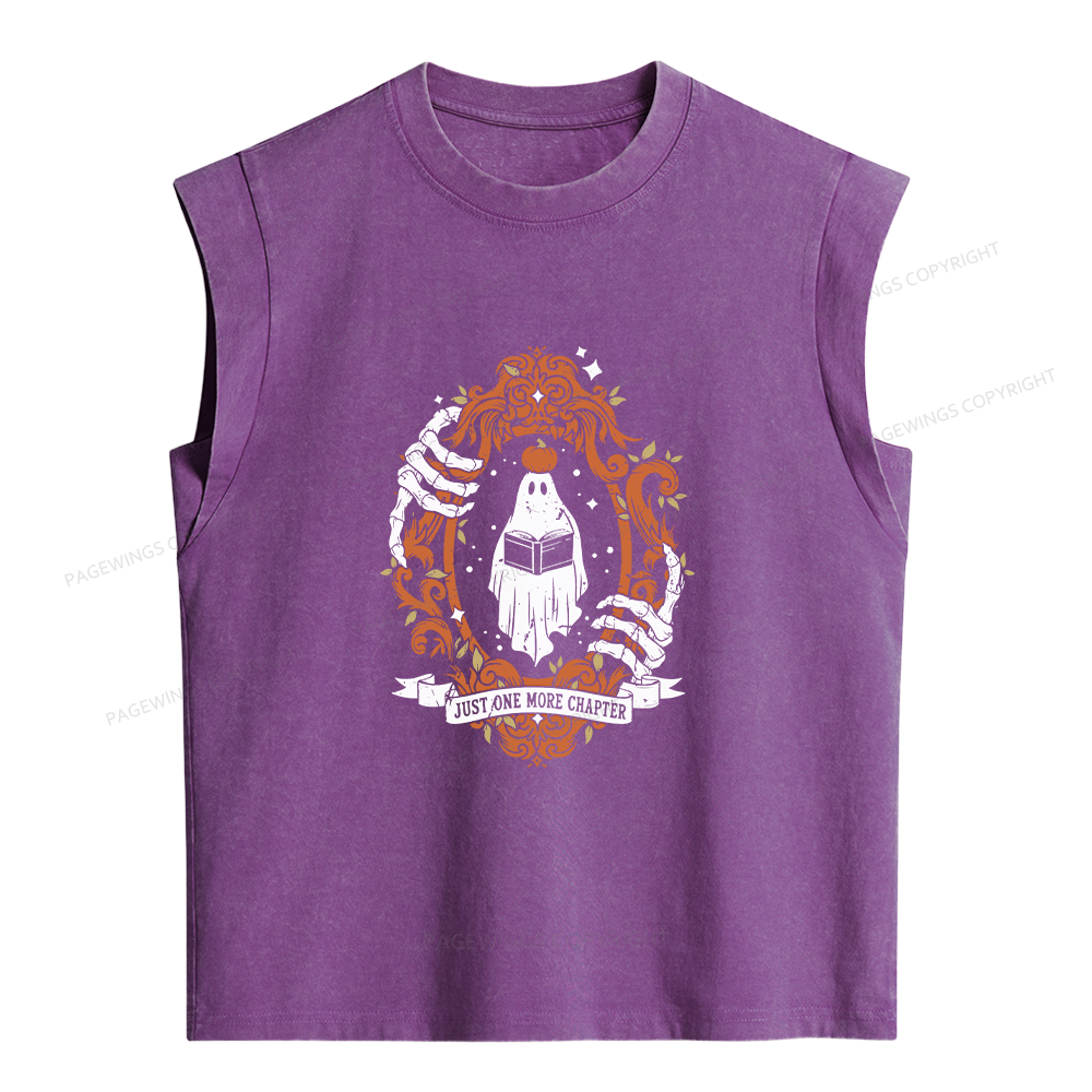 Pagewings Halloween Ghost Reader Women's Washed Tank Top
