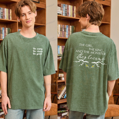 Pagewings Be Wary Be Clever Be Good Unisex Washed T-shirt