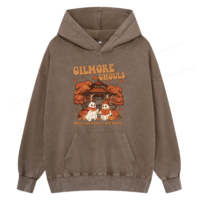 Pagewings Gilmore Ghouls Unisex Washed Hoodie