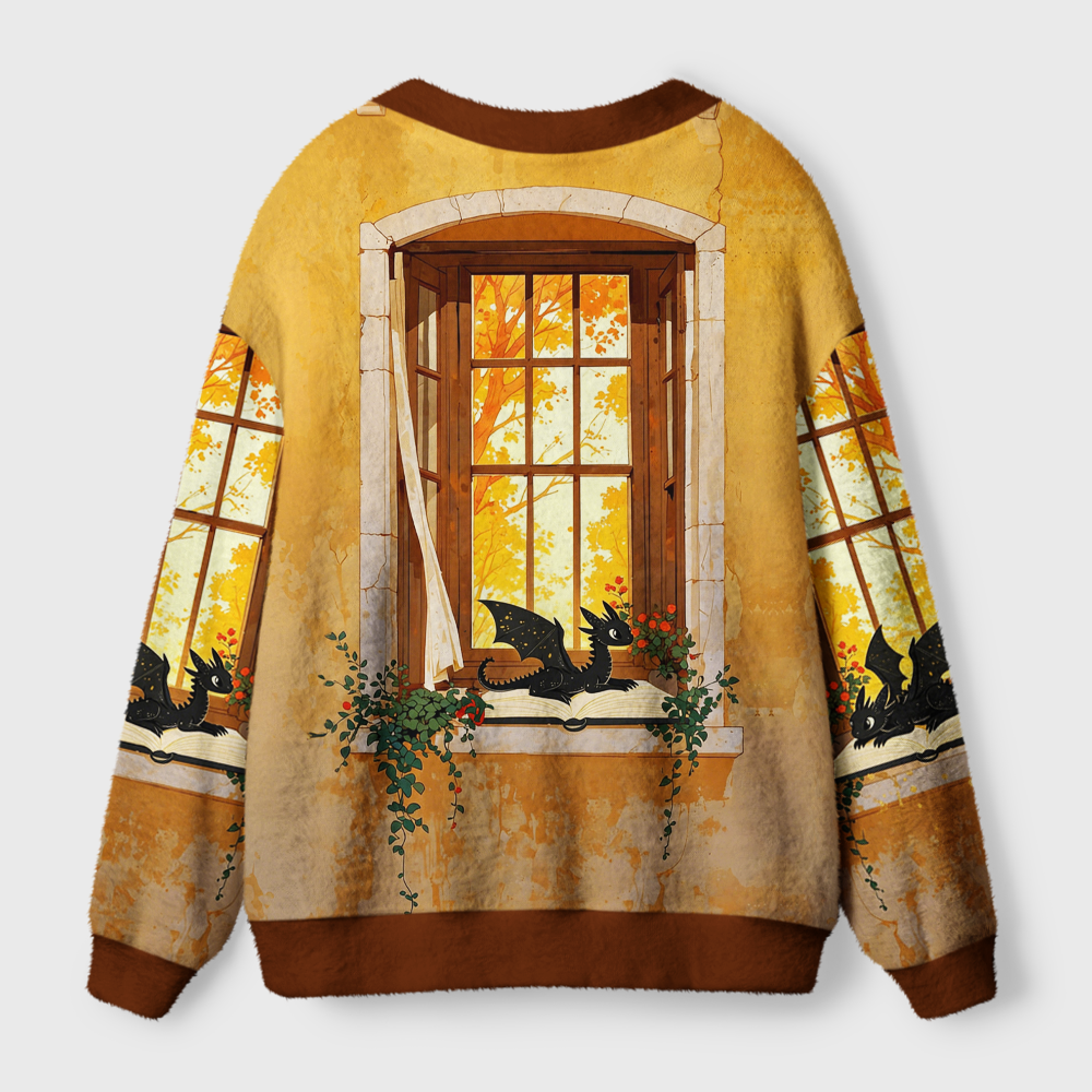 Pagewings Dragons Reading Light Knit Unisex Cardigan Sweaters