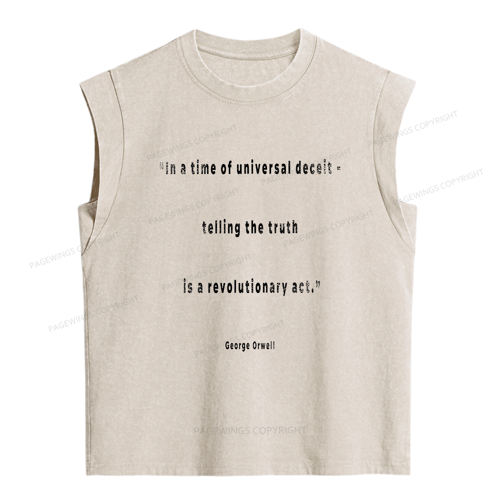 Pagewings Telling The Truth Is A Revolutionary Women's Washed Tank Top