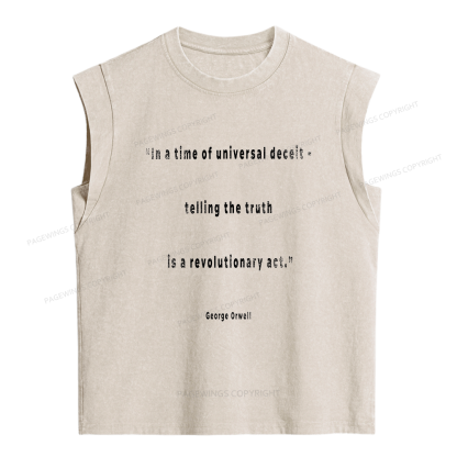 Pagewings Telling The Truth Is A Revolutionary Women's Washed Tank Top