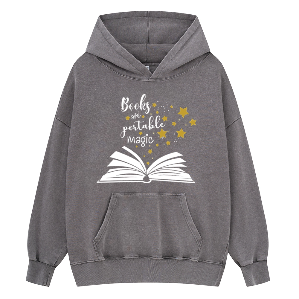 Pagewings Book Are Portable Magic Unisex Washed Hoodie