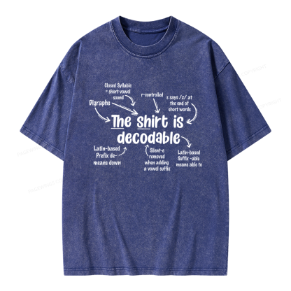 Pagewings The Shirt Is Decodable Unisex Washed T-shirt