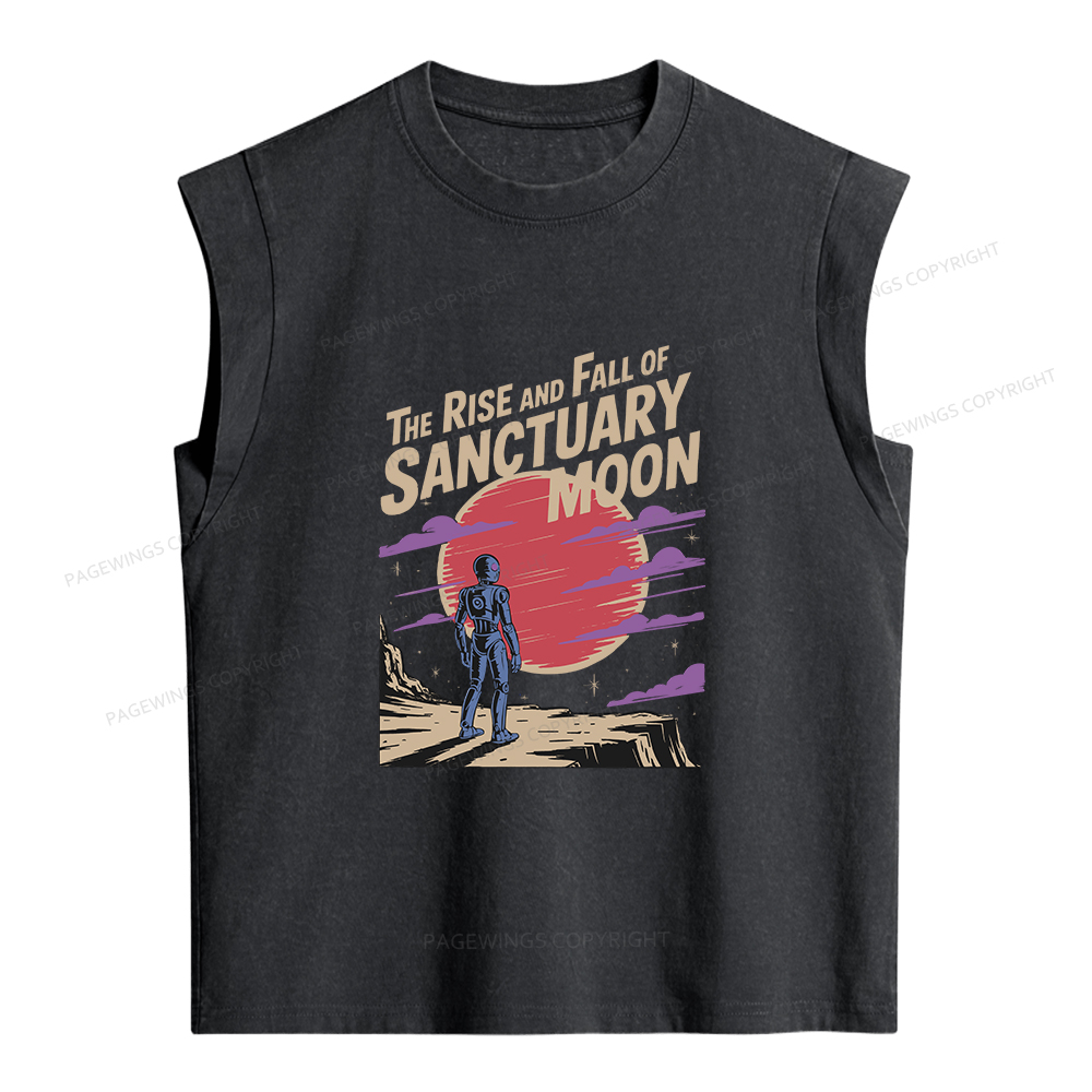 Pagewings The Rise And Fall Of Sanctuary Moon Women's Washed Tank Top