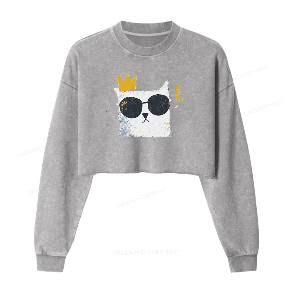 Pagewings Sci-Fi Bookish Washed Crop Sweatshirt