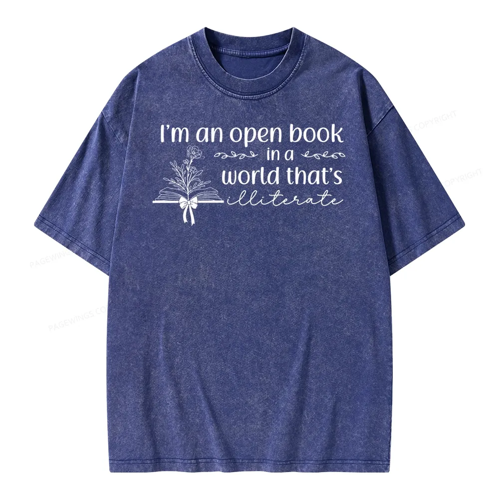Pagewings An Open Book in a World Unisex Washed T-shirt