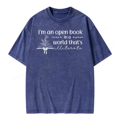 Pagewings An Open Book in a World Unisex Washed T-shirt