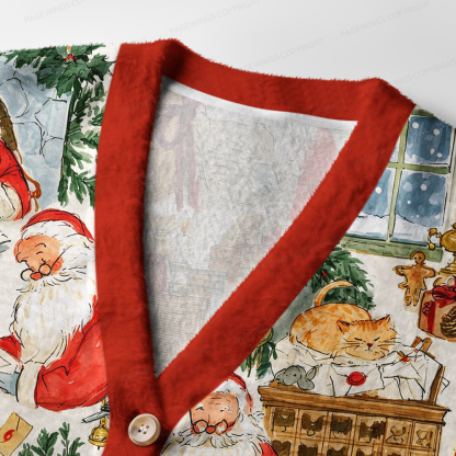 Pagewings North Pole Post Christmas Light Knit Unisex Cardigan Sweaters