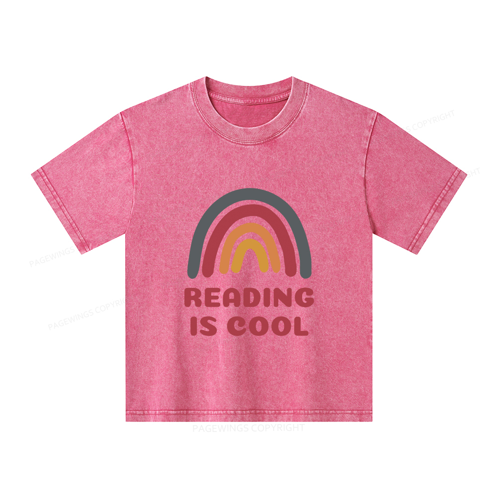 Pagewings Reading Is Cool Unisex Kids Washed T-shirt