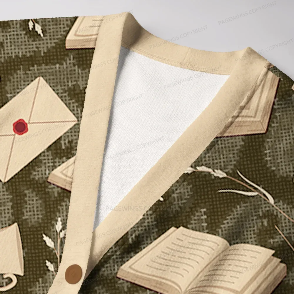 Pagewings Book Lover Unisex Ugly Cardigan Sweaters