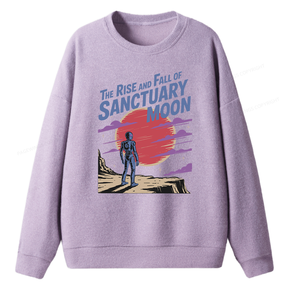 Pagewings The Rise And Fall Of Sanctuary Moon Unisex Knit Sweatshirt