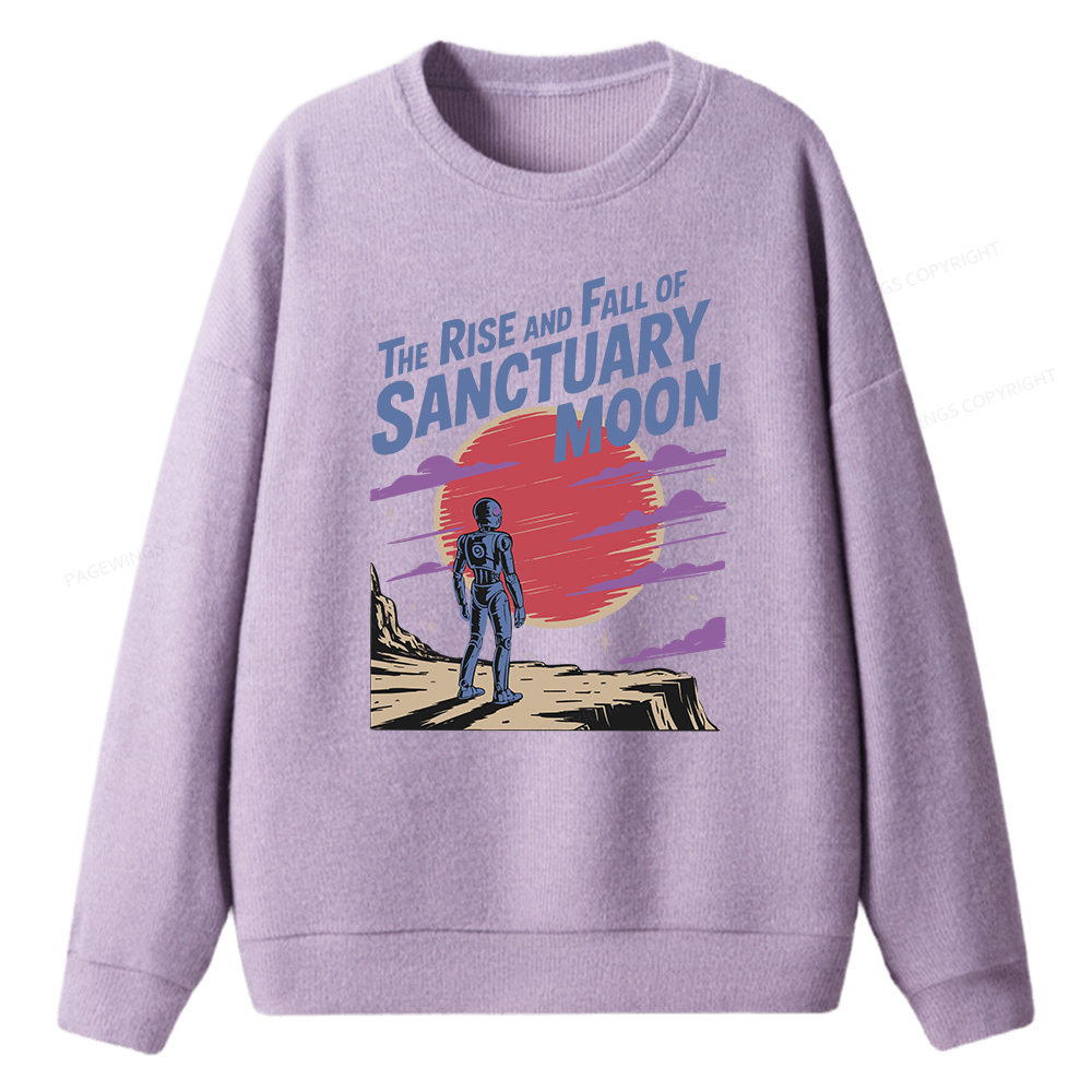 Pagewings The Rise And Fall Of Sanctuary Moon Unisex Knit Sweatshirt