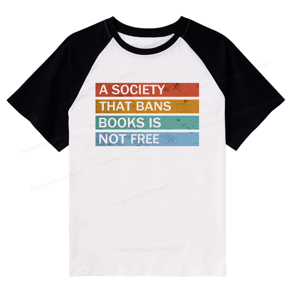 Pagewings Banned Books Shirt, Read Banned Books Raglan T-shirt