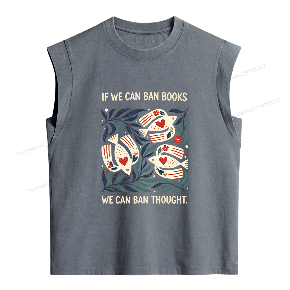 Pagewings If We Can Ban Books Women's Washed Tank Top