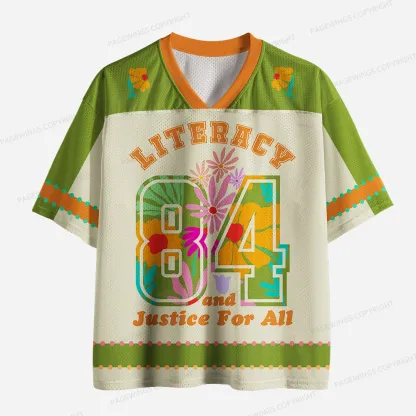 Pagewings Literacy And Justice For All Unisex Mesh Jersey