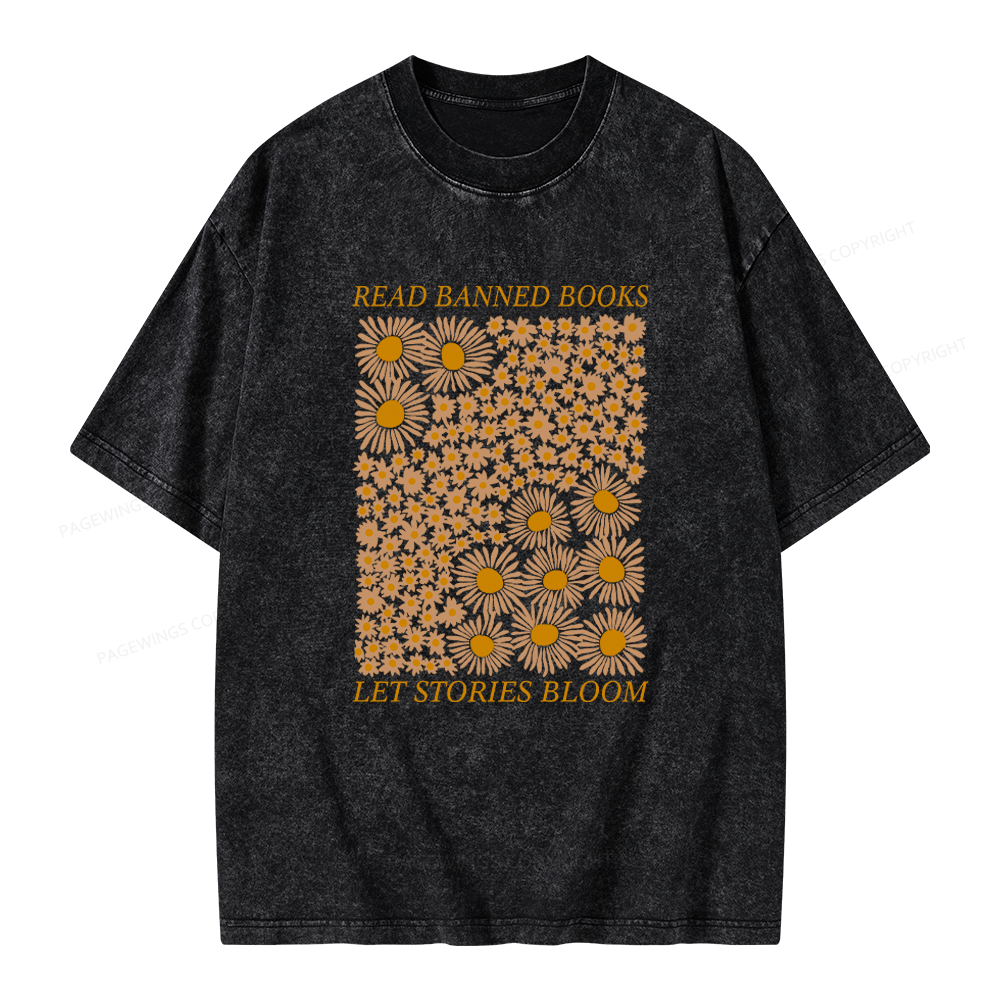 Pagewings Read Banned Books Unisex Washed T-shirt