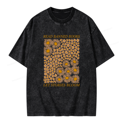 Pagewings Read Banned Books Unisex Washed T-shirt