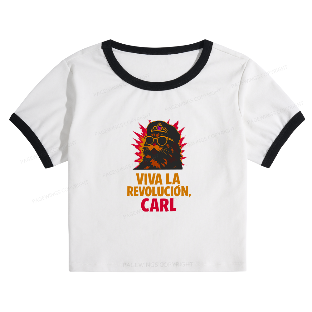 Pagewings Viva La Revolucion Baby Tee Cropped Ringer T-Shirt
