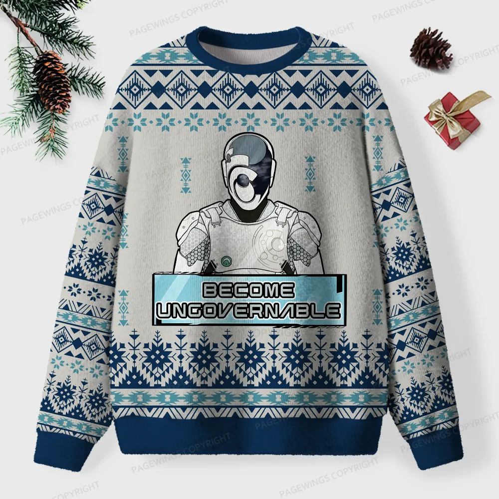 Pagewings Become Ungovernable Unisex Ugly Knit Sweatshirt