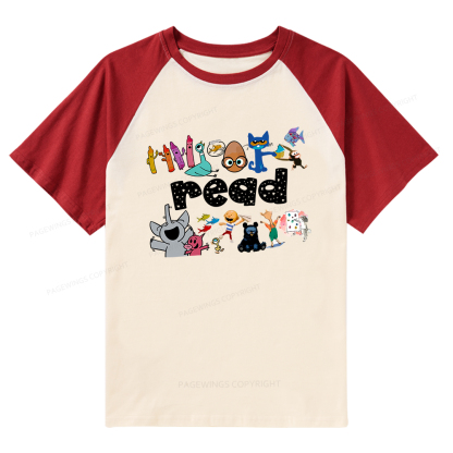 Pagewings Reading Bookish Raglan T-shirt