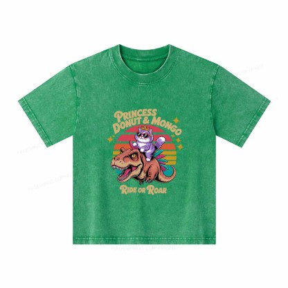 Pagewings Princess Donut & Mongo Unisex Kids Washed T-shirt