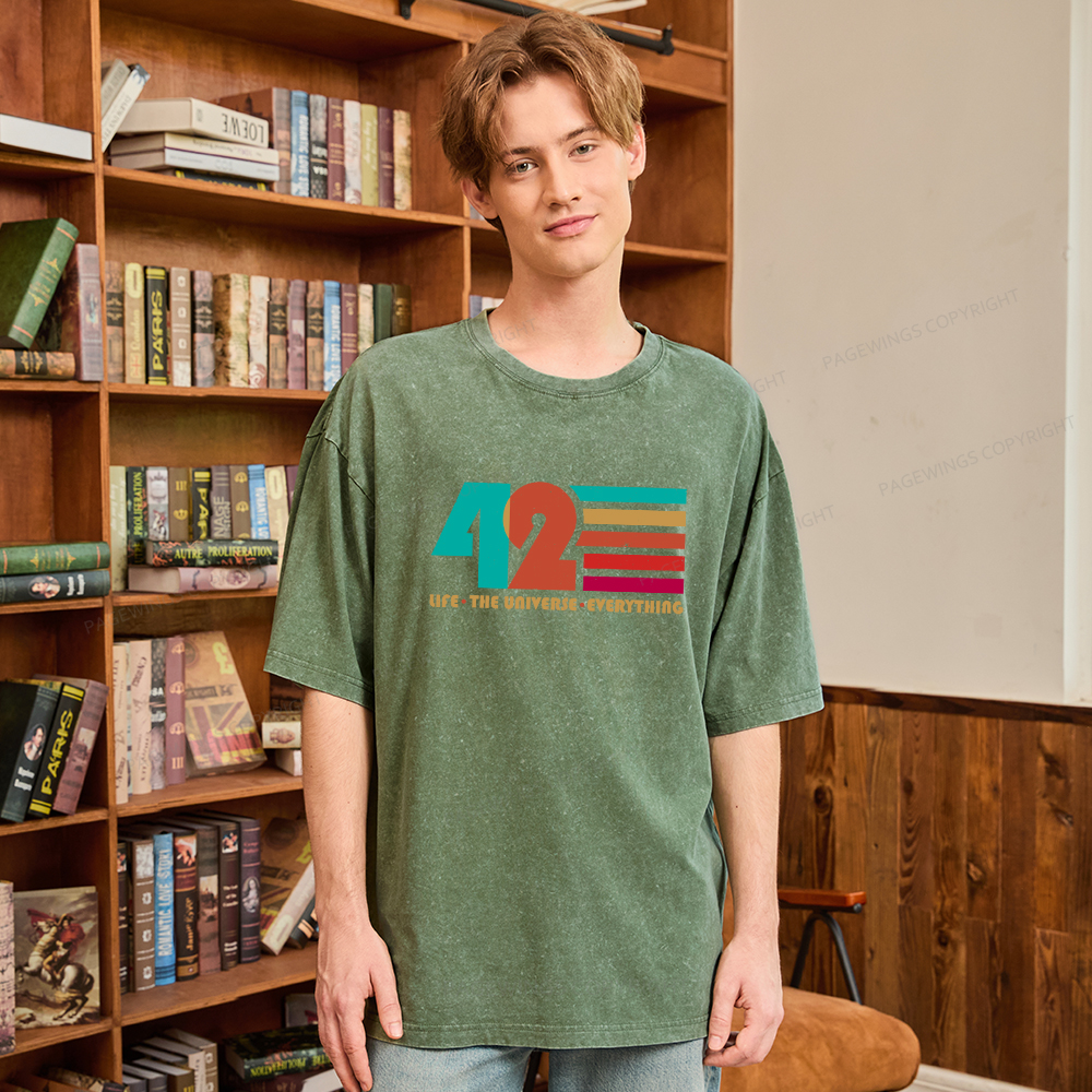 Pagewings The Life The Universe Everything Unisex Washed T-shirt