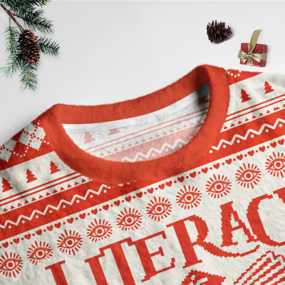 Pagewings Dystopian Book Lovers Unisex Ugly Light Knit Sweatshirt