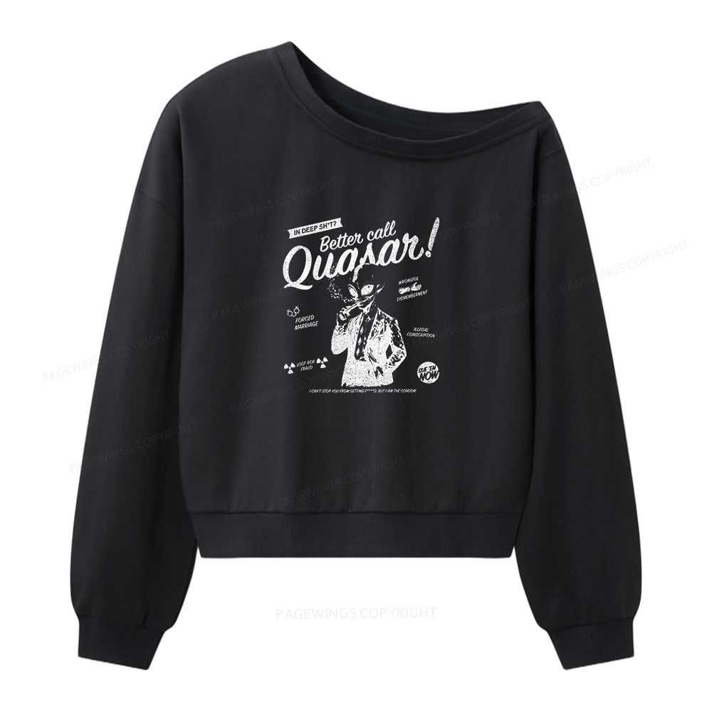 Pagewings Sci Fi Bookish Women Off Shoulder Sweatshirt