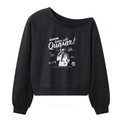 Pagewings Sci Fi Bookish Women Off Shoulder Sweatshirt