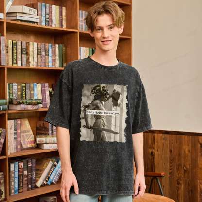 Pagewings Girls Will Be Girls Unisex Washed T-shirt