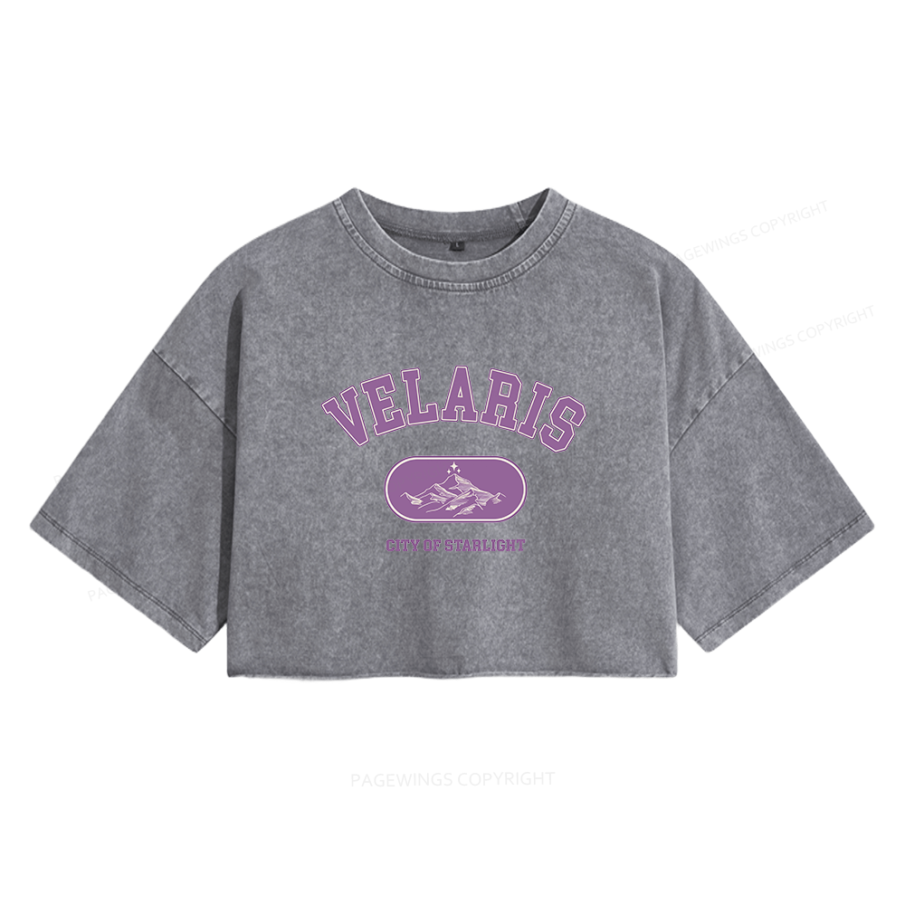 Pagewings Fantasy Book Lover Women's Washed Cropped T-shirt