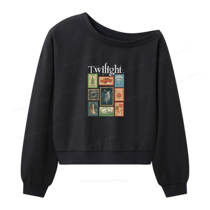 Pagewings Romance Book Lover Women Off Shoulder Sweatshirt