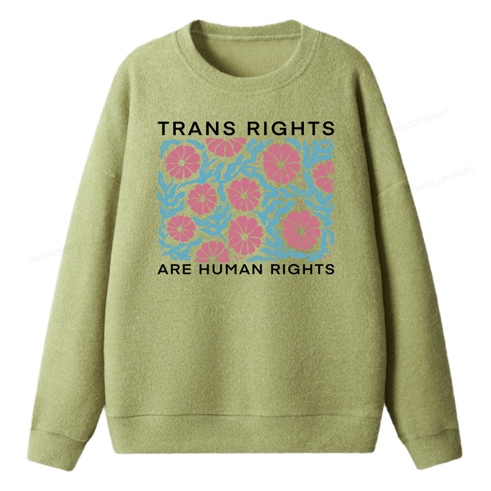 Pagewings Trans Rights Are Human Rights Unisex Knit Sweatshirt
