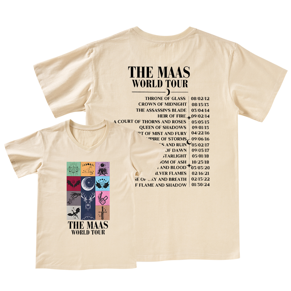 Pagewings Sarah J. Maas World Tour Comfort Colors V-neck T-shirt