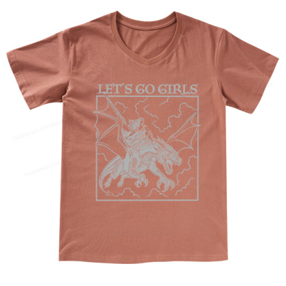 Pagewing Let's Go Girls V-neck T-shirt