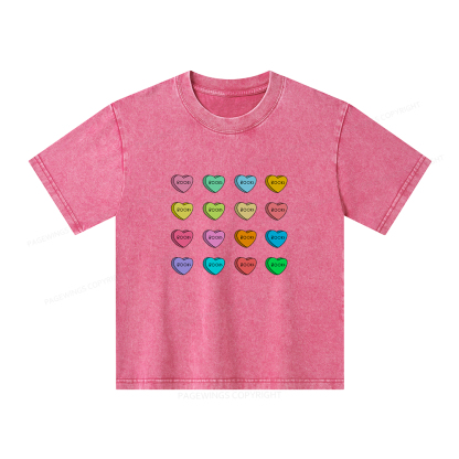 Pagewings Valentine's Day Librarian Unisex Kids Washed T-shirt