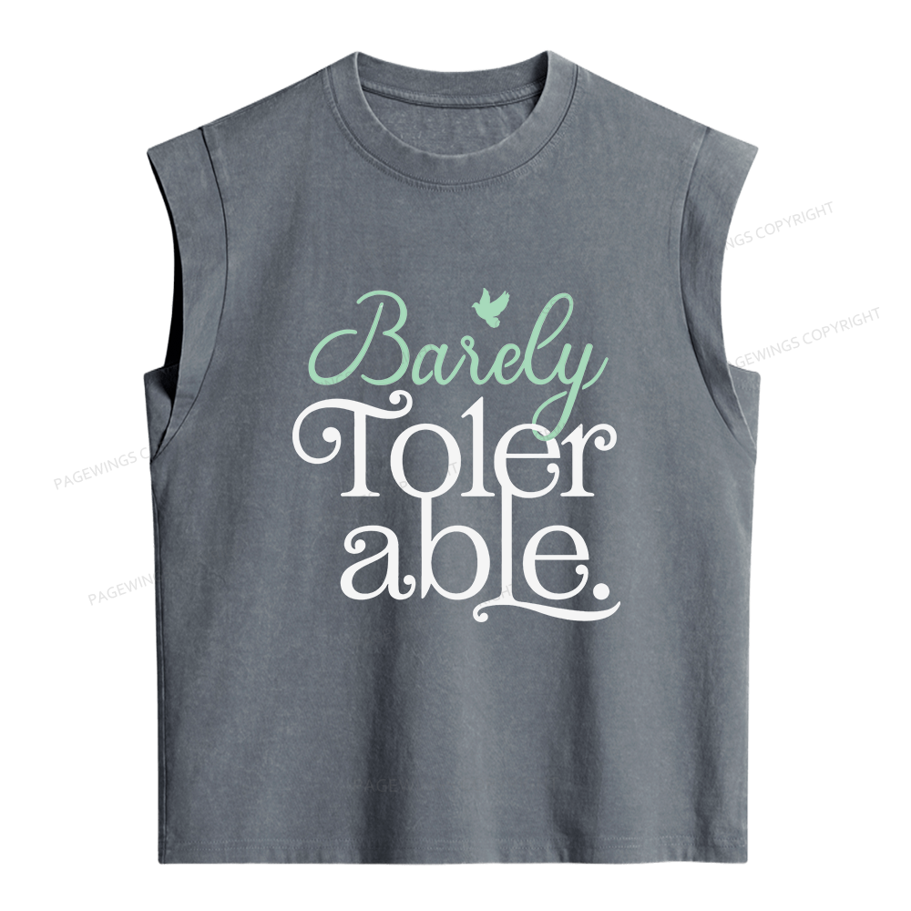 Pagewings Barely Tolerable Women's Washed Tank Top