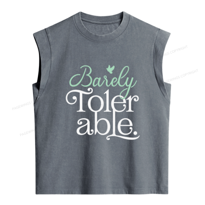 Pagewings Barely Tolerable Women's Washed Tank Top