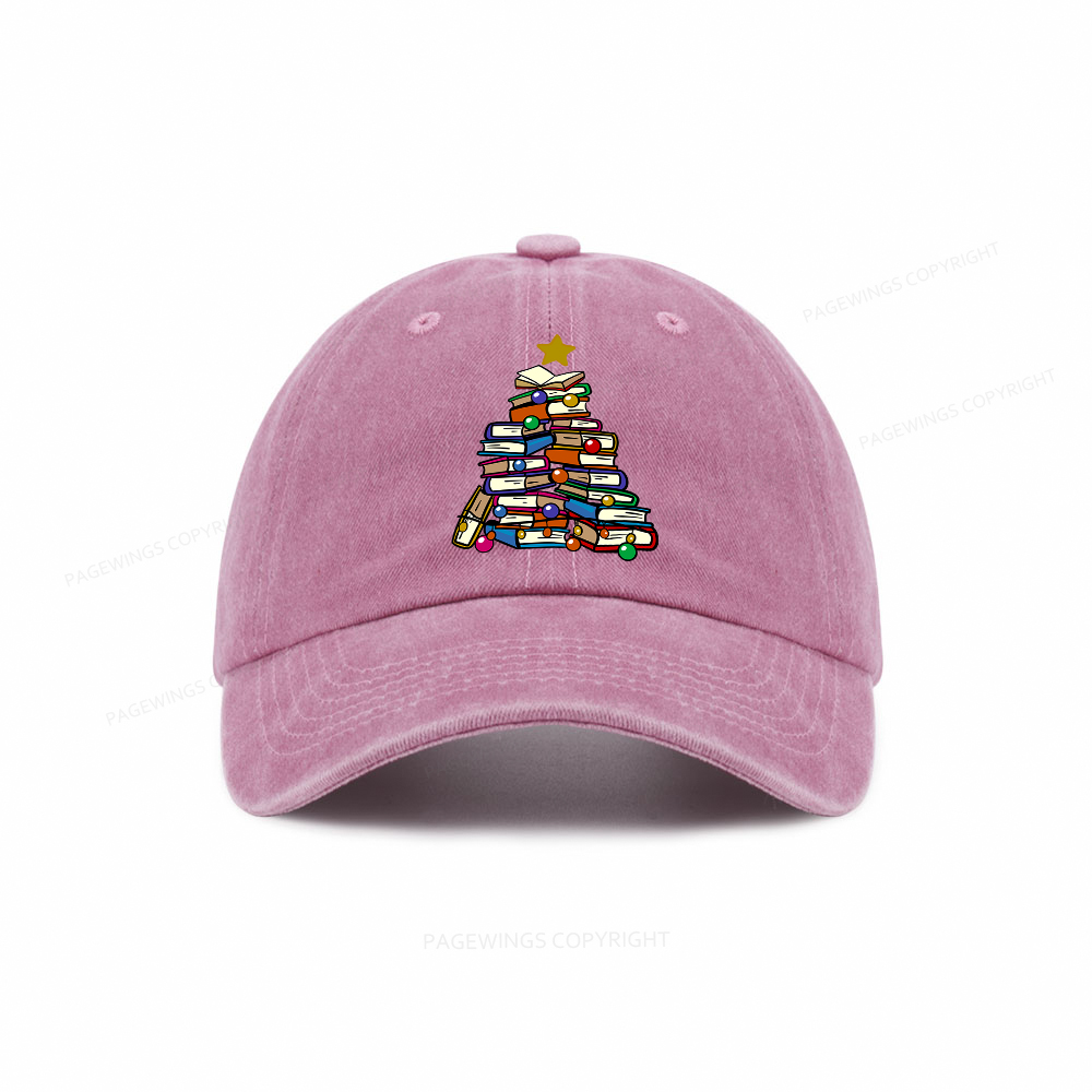 Pagewings Christmas Tree Bookworm Washed Cap