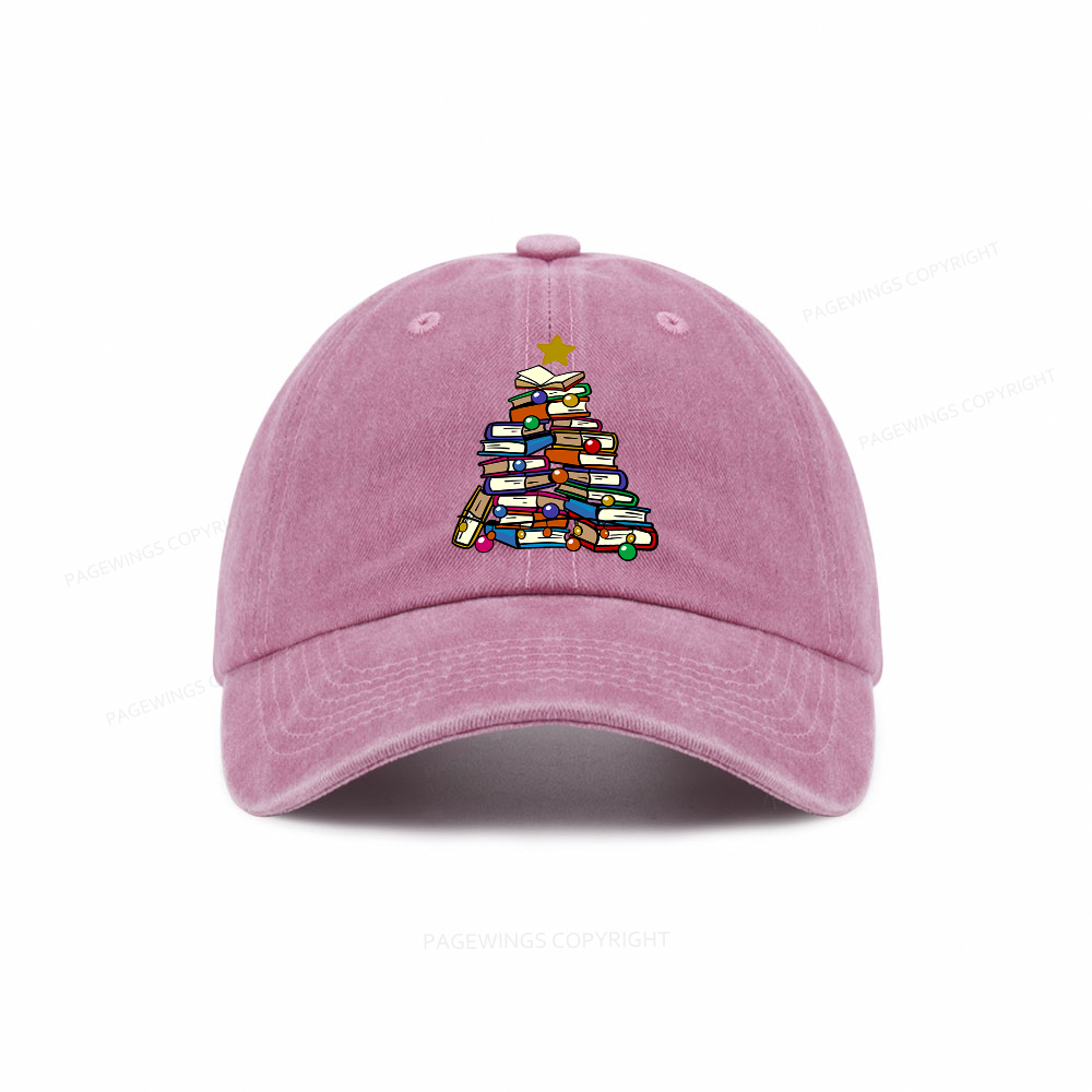 Pagewings Christmas Tree Bookworm Washed Cap