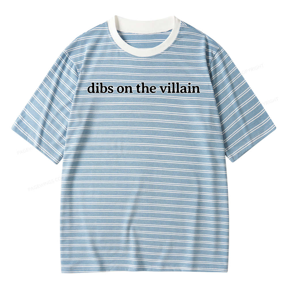Pagewings Dibs On The Villain Unisex Striped T-Shirt