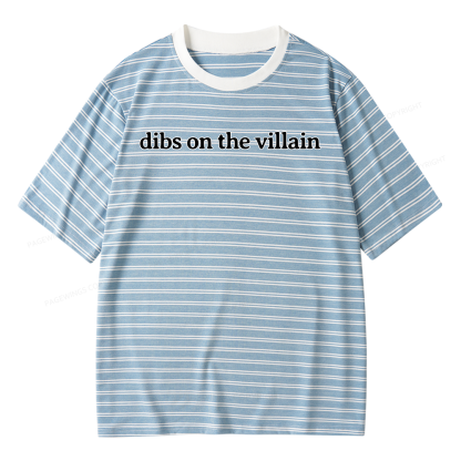 Pagewings Dibs On The Villain Unisex Striped T-Shirt