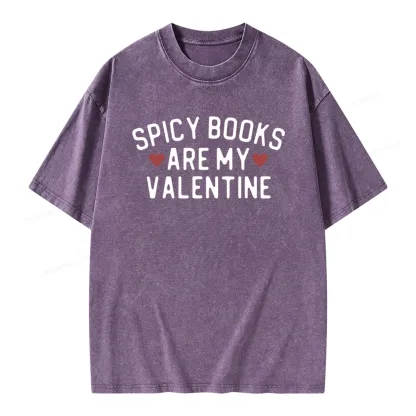 Pagewings Spicy Books Are My Valentine Unisex Washed T-shirt