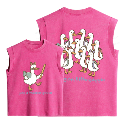 Pagewings Leading My Little Gaggle Women's Washed Tank Top