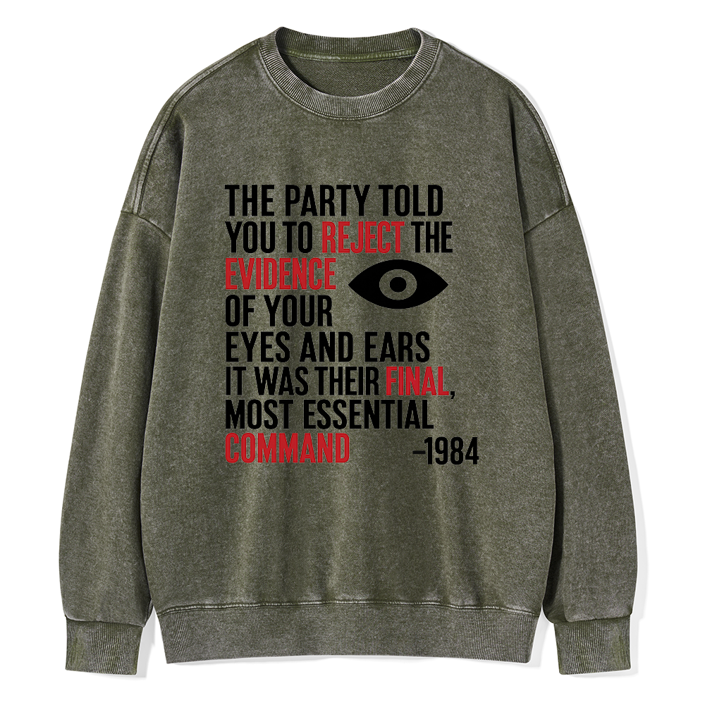 Pagewings Dystopia Quote Unisex Washed Sweatshirt